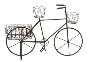 Metal Planter Bike with Intricately Carved Aesthetic Appeal