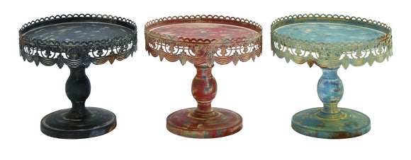 Traditional Style 3 Assorted Metal Stand in Black Metal Finish