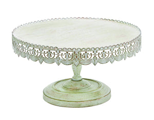 Strong and Stylish Cake Stand in Metal with Soft White Polish