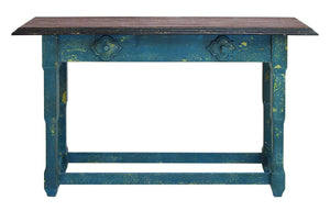 Durable Multi Purpose Wood Table in Sober Blue Finish