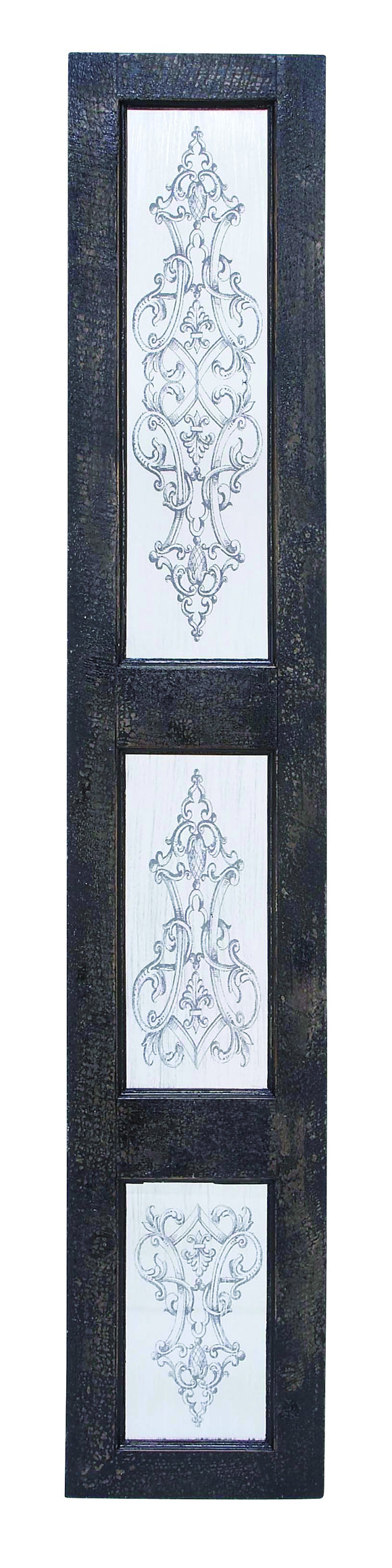 Wall Decor in Dark Grey Color Wooden Border