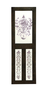 Designed Wood Mirror Wall Decor with Floral Design