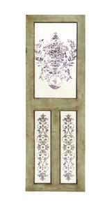 Wood Mirror Wall Decor with Floral Design