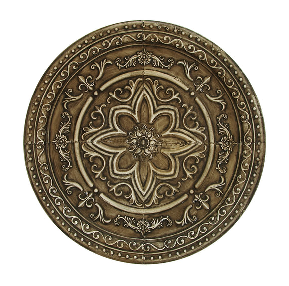 Metal Wall Décor with Floral Engravings