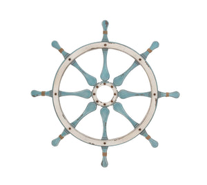 Smart Styled Wood Ship Wheel Wall Décor