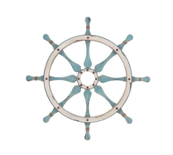 Smart Styled Wood Ship Wheel Wall Décor