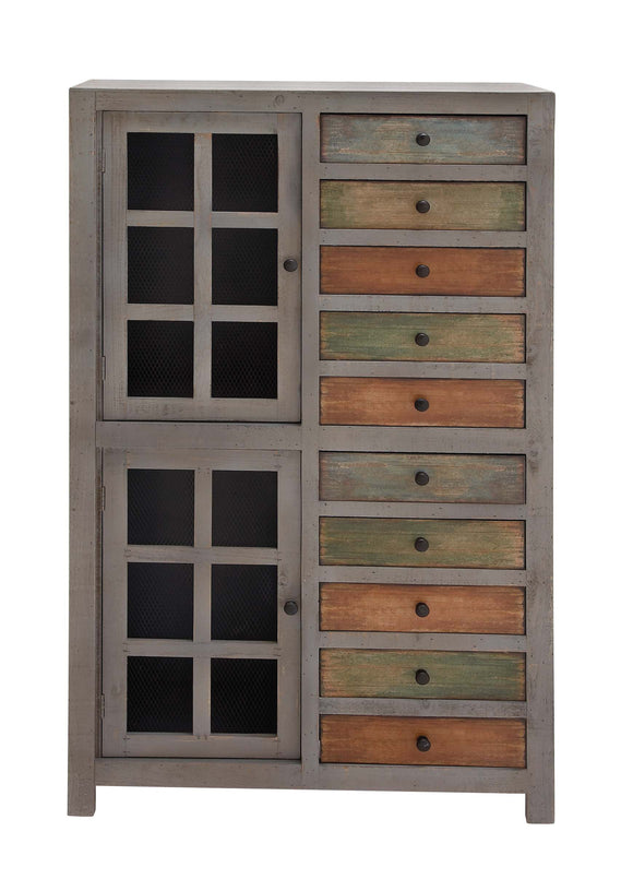 The Exceptional Wood Glass Cabinet with Drawer