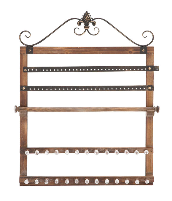 Fascinating Styled Wood Wall Jewelry Rack