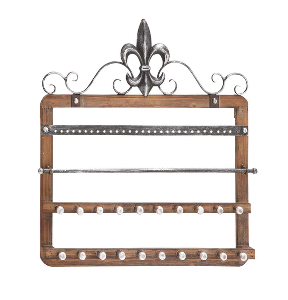 Elegant Styled Designed Wood Wall Jewelry Rack