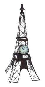 METAL CLOCK MOUNTED ON AN IRON STRUCTURE