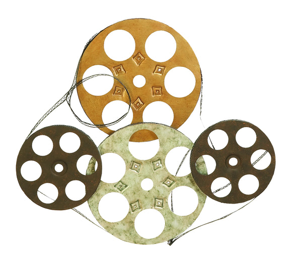 METAL WALL DECOR SET OF FOUR FILM REELS