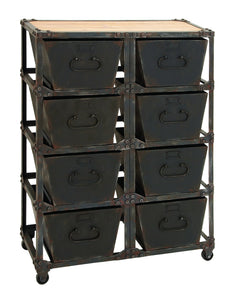 Metal Wood Cabinet With 8 Racks 41"H, 29"W