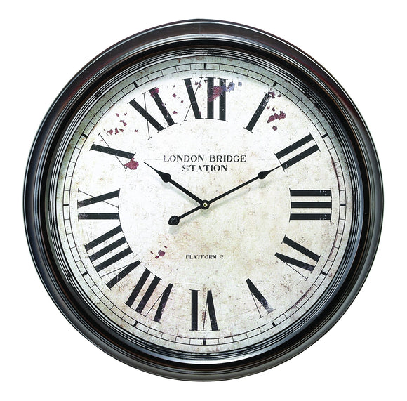 METAL WALL CLOCK WITH BIG SIZE ROMAN NUMBERS