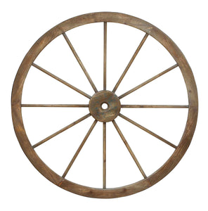 Metal Wagon Wheel with Intricate Detailed Work