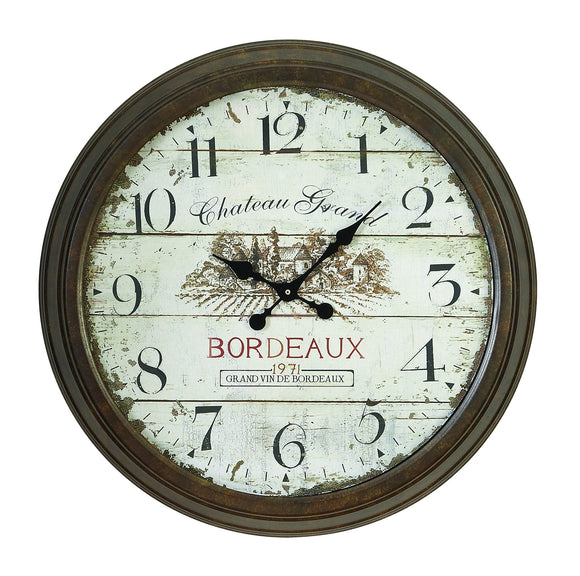 METAL WALL CLOCK WITH DIAL FACE OF 1971 BORDEAUX CLOCK