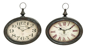 Stylish and Durable Assorted Chinese Metal Wall Clock - Set of 2