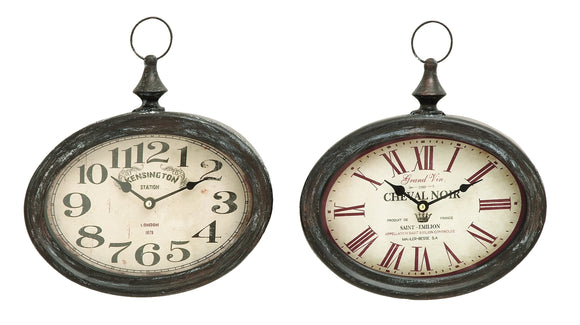 Stylish and Durable Assorted Chinese Metal Wall Clock - Set of 2