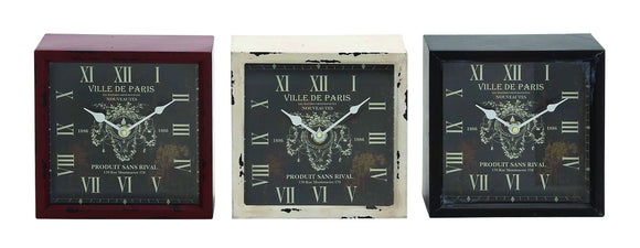 Vintage Styled Huangpu Metal Table Clock 3 Assorted