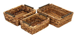 Rattan Basket Set/3 18", 16", 14"W Unique Home Accents