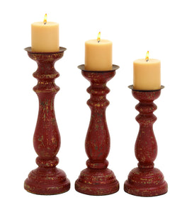 Wooden Candle Holder with Trendy and Practical Design - Set of 3