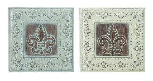 Metal Wall Decor 2 Assorted with Dark Brown Art Work