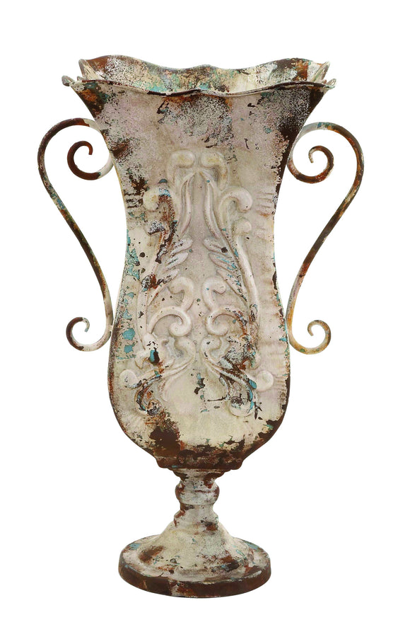 Durable Metal Vase with Antique Magnificence