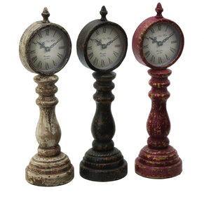 Table Clock Assorted with Antique Charm Look - Set of 3