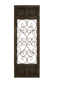 Wood Metal Wall Panel in Dark Brown Color with Classic Style