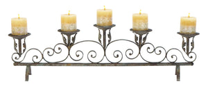 Metal Candle Holder 33"W, 9"H