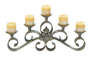 Metal Candle Holder 23"W, 11"H