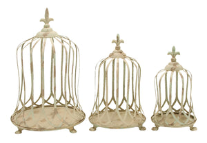 Metal Planter with Elegant Curves and Details - Set of 3