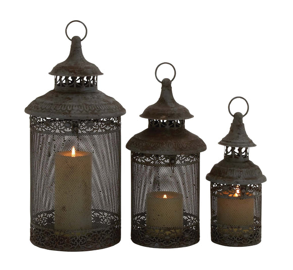 Rustic Finish Stylish Metal Candle Lantern