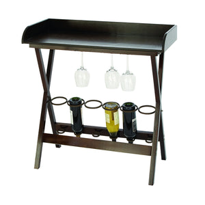 Wine Cabinet - Wood Metal Wine Tray Table 34"H, 32"W