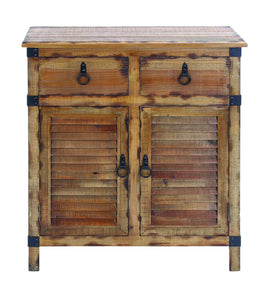 Wood Cabinet with Shutter Type Accents