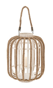 Attractive Plump Styled Wood Glass Lantern