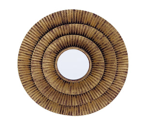 Classy Designed Metal Wall Round Mirror in Golden Finish