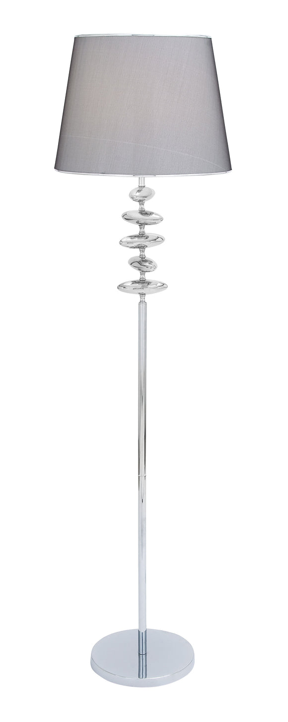 Metal Floor Lamp with Elegant and Opulent Circular Metal Rings