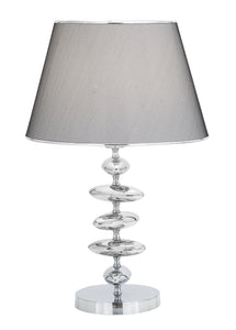 Metal Table Lamp with Sophisticated Gleaming Circular Rings