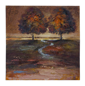 Canvas Painting With a Meandering Stream