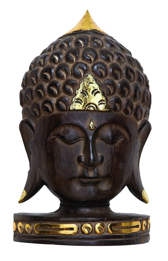 WOOD BUDDHA HEAD A GOOD CHOICE FOR RELIGIOUS BLEND DECOR