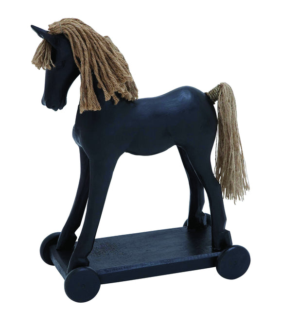 Durable Wood Jute Horse for Conventional Decor