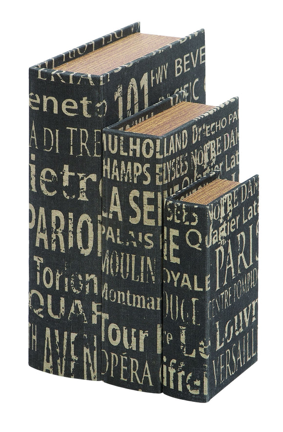 Faux Book Boxes With European Landmarks