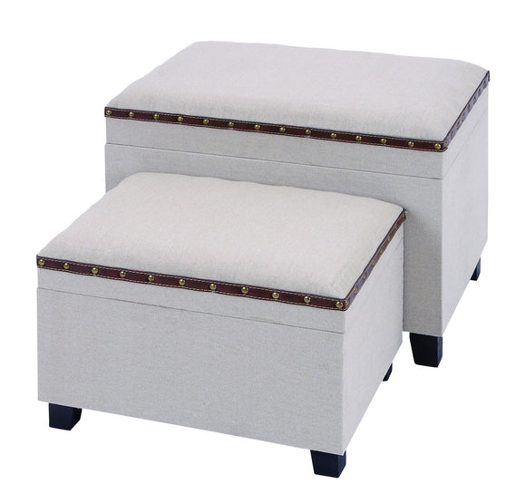 Unique Charming Burlap Ottoman Set