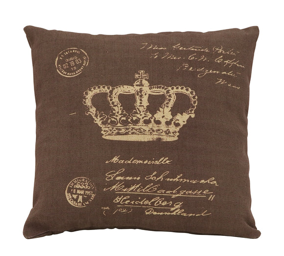 Brown Pillow With Paris Postcard Theme