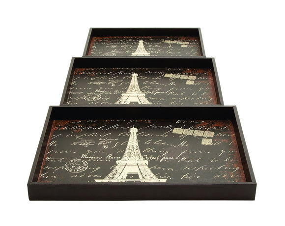 Wood Trays with A Persian Touch - Set of 3