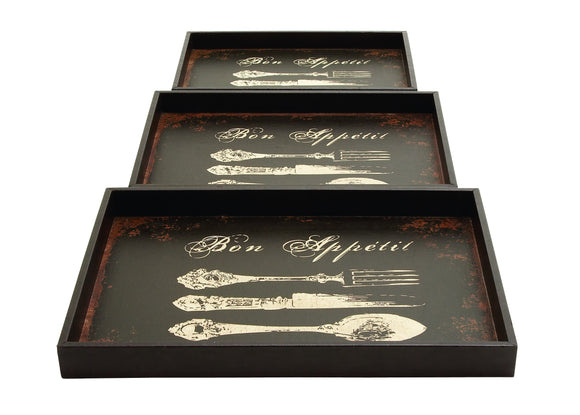 Trays with Urbane Touch To Conventional Designs - Set of 3