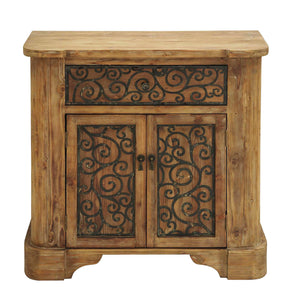 Wood Metal Cabinet with Graceful Curve Motifs