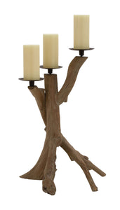 The Unadorned Wood Metal Candle Holder