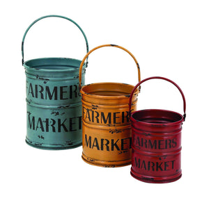 Basket with a Rich Bold Finish of Colors - Set of 3