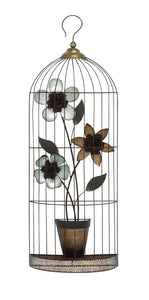 Prestigious Tucson Metallic Wall décor “flower pot in a cage”